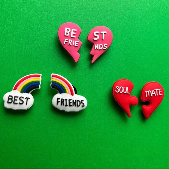 Best Friends SoulMate Crocs Shoe Charms Set of 6 - jibbitz Charms - Picture 1 of 3